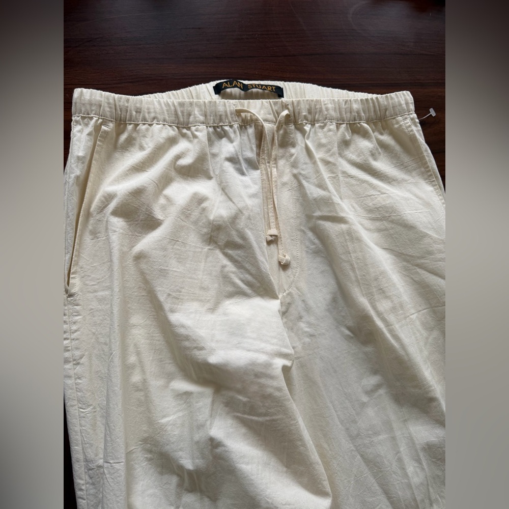 bundle of 2 Alan Stuart women cream cotton casual pants size M - Picture 4 of 8
